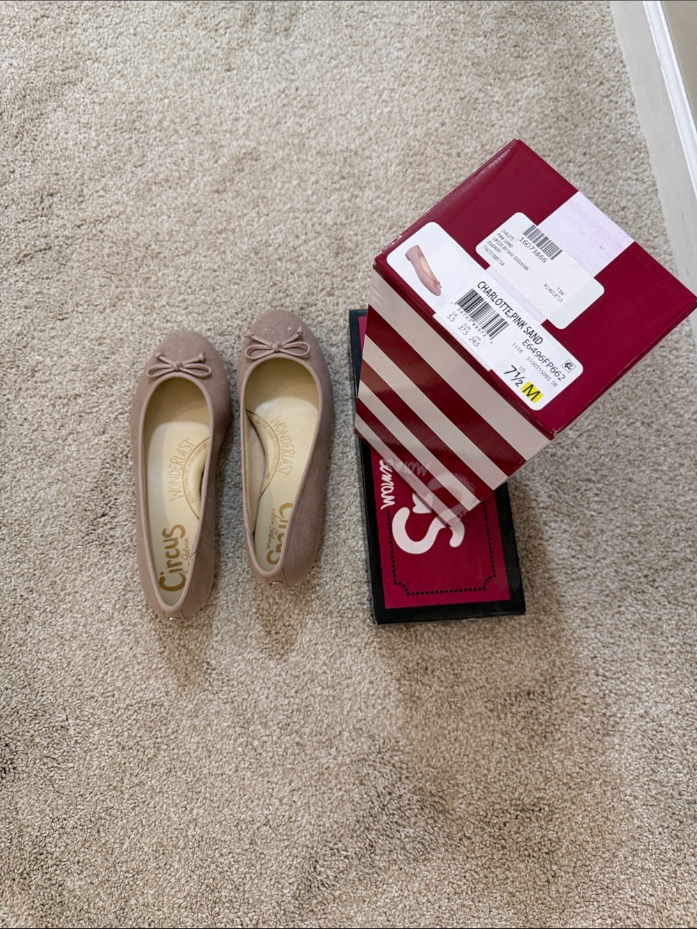 Circus by Sam Edelman Taupe Ballet Flats with Bow